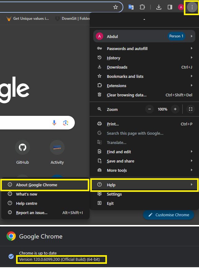 Check Chrome Version